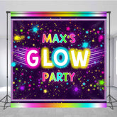 Aperturee - Aperturee Colorful Neon Custom Glow Party Birthday Backdrop